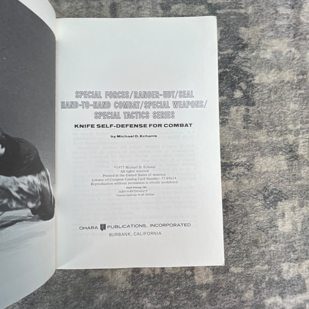 nife Self-Defense for Combat Michael D Echanis Special Forces Tactics Book - Picture 7 of 7